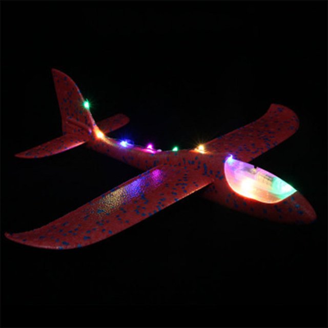 Juguetes de de espuma EPP para bricolaje, juguete volador, juguete educativo, de deslizamiento luminoso de espuma, de Rojo CUTICAT Juguetes de espuma de avión