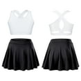 thumbnail image 3 of Eandarui Kids Girls Tennis Golf Dress Outfit Sleeveless Tank Top and Skorts Sets Gym Yoga Ballet White&Black 4, 3 of 6