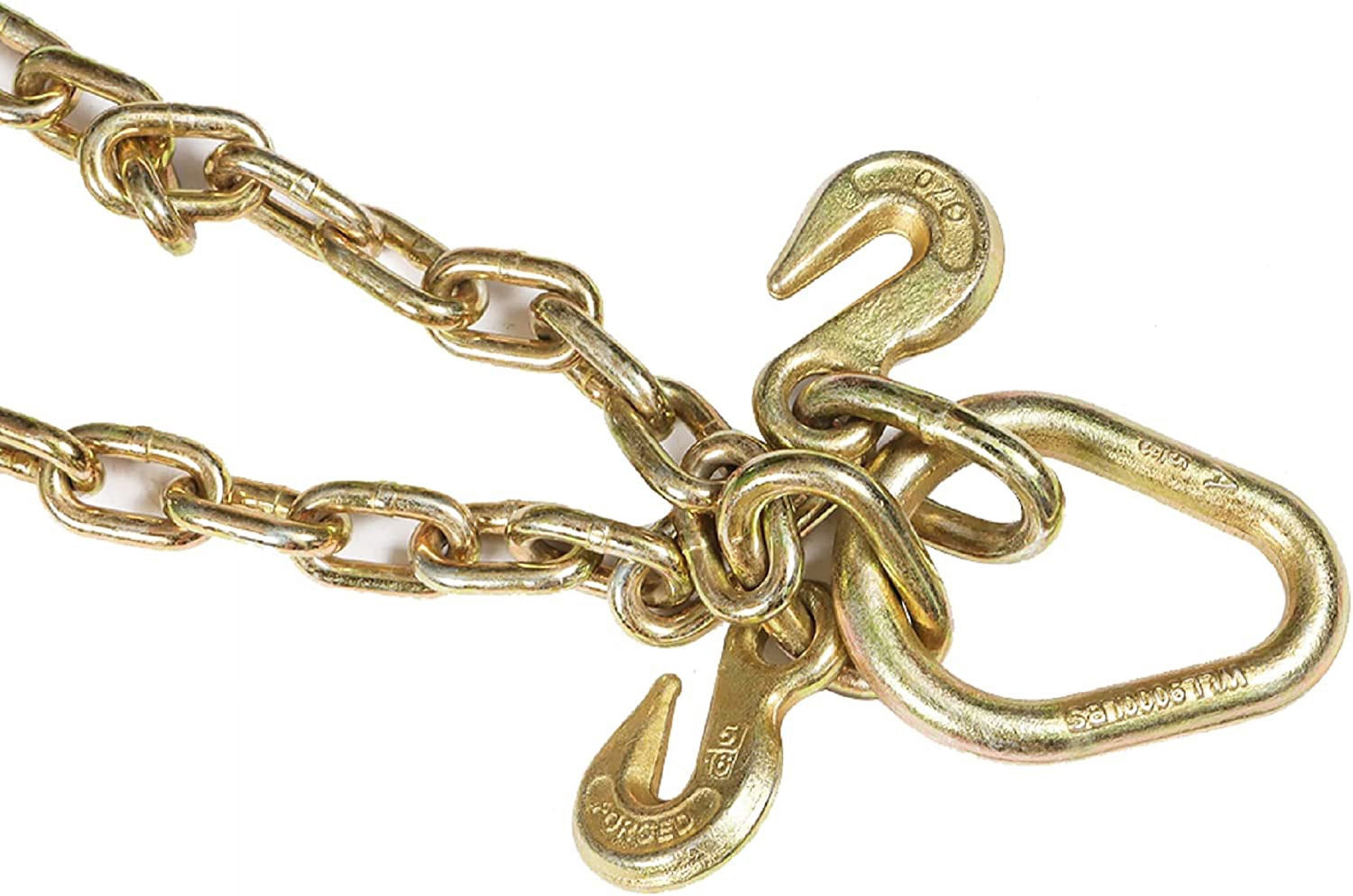EPOTOOR V-Chain Bridle w/ 8" Medium J Hooks, T- Hook & J-Hook w/Grab Hooks 5/16''x3' G70