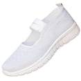 thumbnail image 2 of Miluxas Women's Knit Slip-On Mary Jane Shoes - Breathable Mesh Sneakers, Lightweight Comfort Footwear for Daily & Walking White 8.5(41), 2 of 9