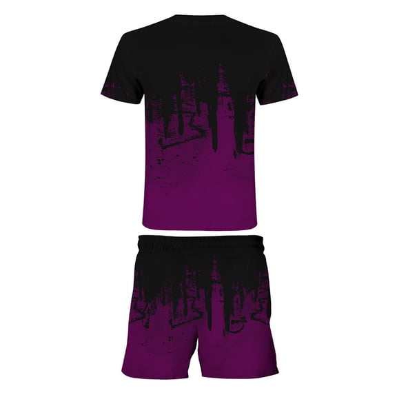Vedolay Short Outfits Men's Short Sets Outfits 2 Piece Summer Tracksuit Plaid Short Sleeve T Shirt and Shorts Set,Black XXL