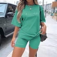 thumbnail image 3 of MAIHAN Women Casual Outfits Spring Outfits for Women 2026 Short Sleeve Tops Shorts Leggings Sets Women 2 Piece Outfits Cotton Outfits Sets, 3 of 6