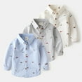 thumbnail image 2 of XBASW Baby Kids Boys Long Sleeve Shirt 2-7Y Boys Button down Dress Shirt Cartoon Full Print Blouses for Spring Fall, 2 of 10