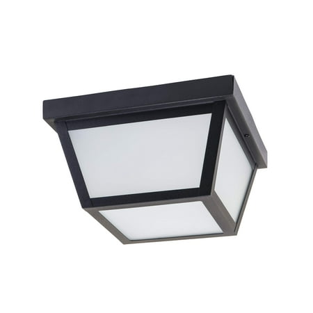 

CORAMDEO 9.25 Square Ceiling Light Porch Light Entry Outdoor Hallway Damp Location Built in LED gives 125W of Light 1200 Lumens 3K Black Powder Coat Finish with Frosted Glass (C010-830LED-BK)