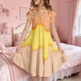 thumbnail image 2 of oqasdz Girls' Dresses with Ice Cream Print Flowy Sleeveless Casual Playful Dress for Toddler Kids Party and Outdoor Activities Summer Dress, 2 of 4