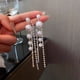thumbnail image 3 of Pendientes largos con borlas y cristales de perlas elegantes, joyería para fiesta y boda JM, 3 of 5