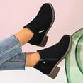 thumbnail image 5 of Modisza Ankle Boots for Women Low Chunky Heel Short Booties 2025 Non Slip Outdoor Fall Walking Work Shoes Black 7.5, 5 of 8