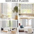 thumbnail image 5 of XWZO Grey Sheer Curtains for Kitchen 2 Pack, Rod Pocket Light Filtering Voile Semi Sheer Drapes for Window Living Room Kitchen, Lace Short Curtains 52 x 45 Inch Length, Grey, 5 of 6