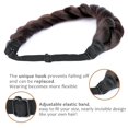 thumbnail image 3 of Thick Shaggy fluffy Wide 2 Strands Synthetic Hair Braided Headband Plaited Braids Elastic, 3 of 3