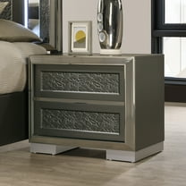 Furniture of America Benia Adult Modern 2-Drawer Nightstand, Dark Gray