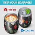 thumbnail image 4 of 12oz Stemless Wine Tumblers Black Christmas Gnome and Gift Pattern Vacuum Insulated Stainless Steel Travel Tumbler Cups Mug with Lid and Straw for Champaign,Cocktail,Beer with Cleaning Brush, 4 of 5