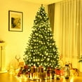 thumbnail image 3 of Costway 8Ft Pre-Lit Hinged PVC Artificial Christmas Tree w/ 430 LED Lights & Stand Green, 3 of 9