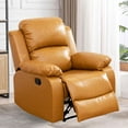 thumbnail image 3 of Gewnee Manual Recliner Chair, Overstuffed Faux Leather Single Sofa for Living Room Bedroom,Brown, 3 of 8