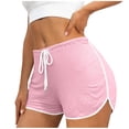 thumbnail image 2 of Women Workout Yoga Shorts - Premium Buttery Soft Solid Stretch Active Running Dance Volleyball Dolphin Shorts Pink M(M), 2 of 7