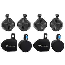 (4) Rockville RWB90B 8" Black 500 Watt Marine Wakeboard Tower Speakers Covers