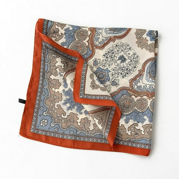 Nvzi Fashion Small Neck Scarf Silk Feeling Head Scarves Satin Square Bandanas Mother Day Gift for Women 27.5*27.5inch （Orange）