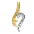 thumbnail image 4 of Real 14kt Two-Tone Fancy Peg Set Diamond Slide Mtg; for Adults and Teens; for Women and Men, 4 of 5