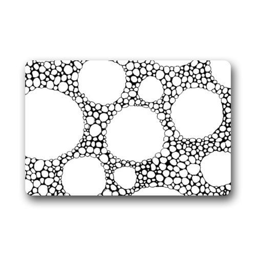 RYLABLUE Black and White Pebble Stone Bubble Doormat Floor Mats Rugs Outdoors/Indoor Doormat Size 23.6x15.7 inches