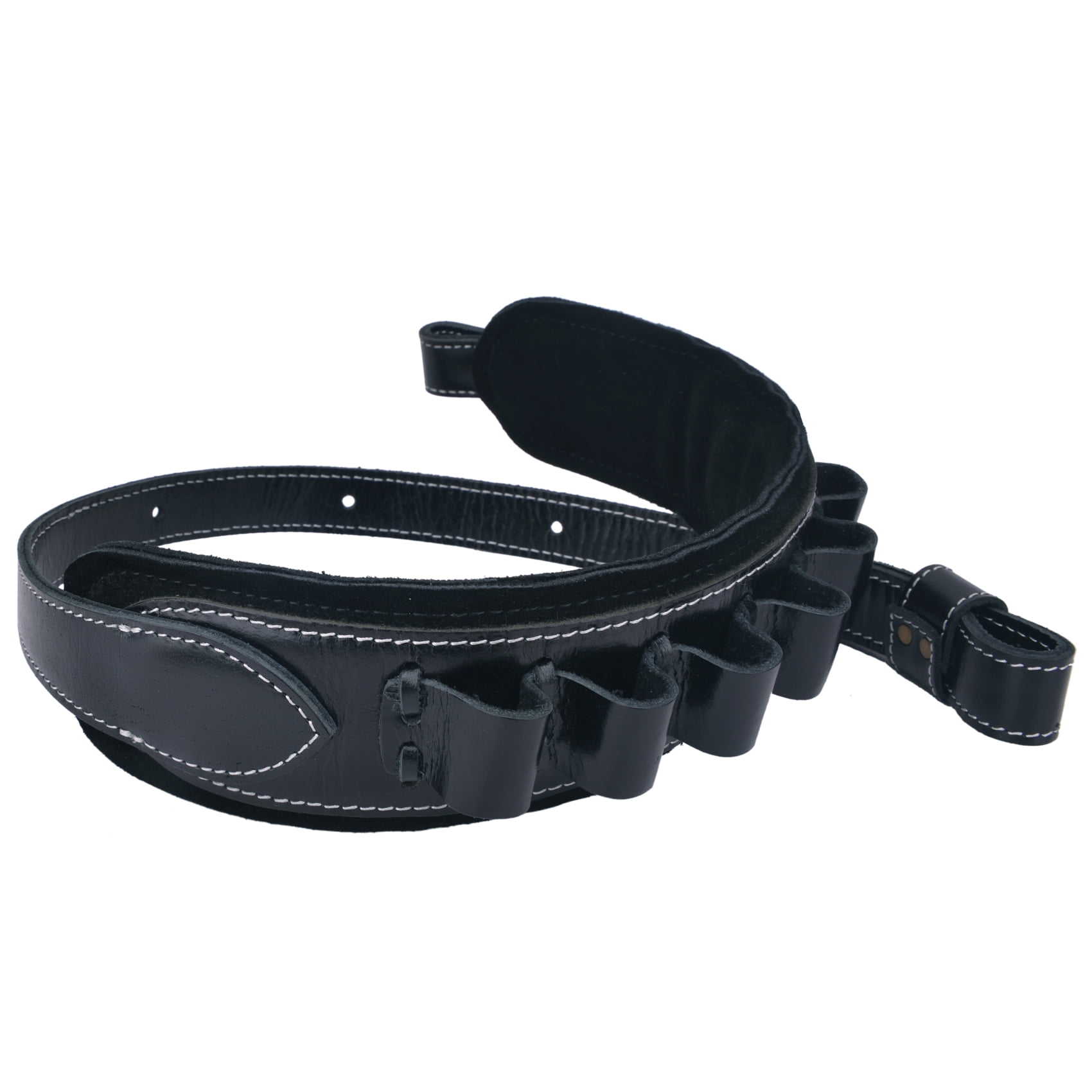 Top Grain Leather Ammo Holder Shotgun Sling for 12 Gauge Adjustable Hunting Shotshell Gun Shoulder Strap