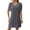 Dark Gray, variant on WRKEKC Summer Casual Dresses for Women, Womens Plus Size T-Shirt Dresses, Knee Length Dress for Women,Women's Casual Stripe Summer Short Sleeve Round-Neck Dress