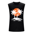 thumbnail image 3 of VBTAPA Summer Savings Clearance! Mens Graphic Tank Tops Palm Tree Sunset Print Sleeveless Cut Off Shirts Cotton Casual Workout Muscle Tees Black M, 3 of 6