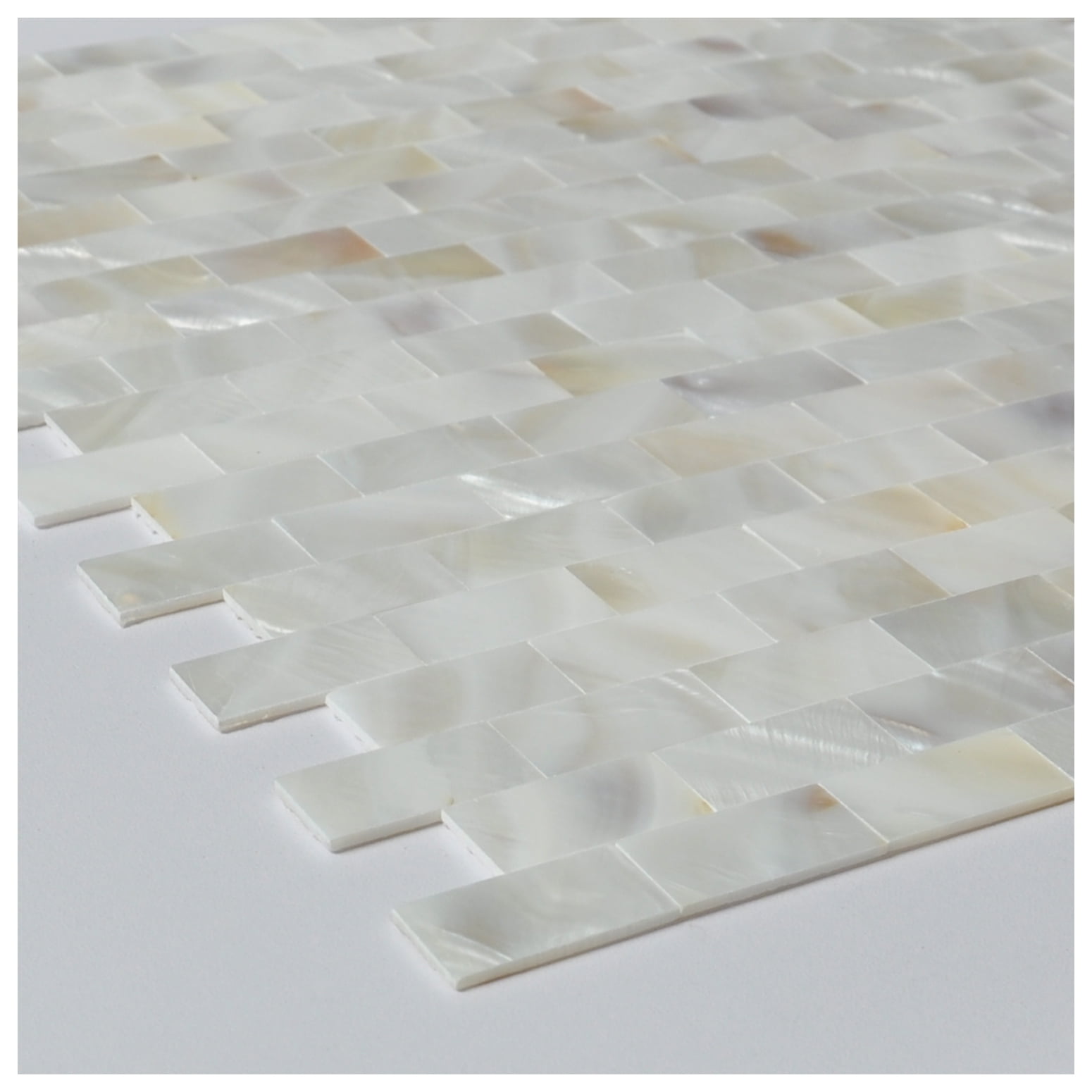 Art3d 10 Pieces 12 inch x12 inch Mother of Pearl Shell Mosaic Tile for Kitchen Backsplash Wall Tile GroutLess Subway, Size: 11.81 inch x 11.81 inch x