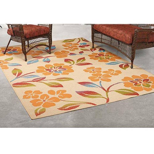 Mainstays Hi Flower Outdoor Rug