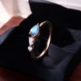 thumbnail image 4 of JEWELRYTREASURE 7x5 mm / 1 Ct Moonstone Engagement Ring CZ Diamond Statement Jewelry Rose Gold Wedding Ring Gift for Her Pear Cut Gemstone Ring, 4 of 4