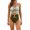 Green, variant on Women's Cut Out Colorblock One Piece Swimsuit Ruched Swimwear Bathing Suit