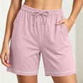 thumbnail image 2 of Feancey Sleep Shorts for Women with Pockets Soft Straight Leg Pajama Shorts Drawstring Elastic Waist Pj Shorts Comfy Lounge Bottoms Watermelon Red L, 2 of 8
