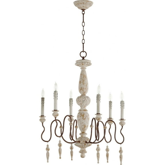 6052-6-156-Quorum Lighting-La Maison - 6 Light Chandelier in Traditional style - 26 inches wide by 30 inches high     -Traditional Installation