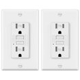 thumbnail image 1 of ELECTECK 2 Pack GFCI Outlets 15 Amp, Tamper Resistant (TR), Decor GFI Receptacles with LED Indicator, Ground Fault Circuit Interrupter, Decorative Wa, 1 of 7
