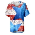 thumbnail image 5 of Midsumdr Womens Shirts V Neck Independence Day Patriotic USA American Flag Star Striped Tops 4th of July Loose Blouse, 5 of 5
