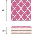thumbnail image 3 of FMSHPON Modern Moroccan Geometric Pattern Pink White Set of 8 Coaster for Drinks, Absorbent Ceramic Stone Coasters Cup Mat with Cork Base for Home Kitchen Room Coffee Table Bar Decor, 3 of 4