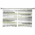 thumbnail image 2 of Green Abstract Semi Sheer Curtains 45 Inch Length 2 Panels Set, Grey Modern Mottled Art Oil Painting Sheer Kitchen Curtain Privacy Voile Window Curtain for Living Room Bedroom Rod Pocket Drapes, 2 of 7