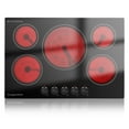 thumbnail image 3 of Amzgachfktch 30in 5-Burner Built-In Electric Cooktop - 9000W Stainless Steel Ceramic Stove with Knob Control, Easy Clean & Family-Safe (No Radiation) - Compatible with Range Hoods‌, 3 of 10