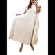 thumbnail image 3 of Vestidos Largos Plisados de Iglesia para Mujer, Informales, de Verano, de Corta, con Cuello Redondo, Sueltos y Vaporosos. Beige S, 3 of 7