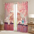 thumbnail image 2 of Erosebridal Cute Capybara Kid Black Out Curtains, Blossoms Floral Curtains Pack of 2 (42x63 Each), 2 of 6