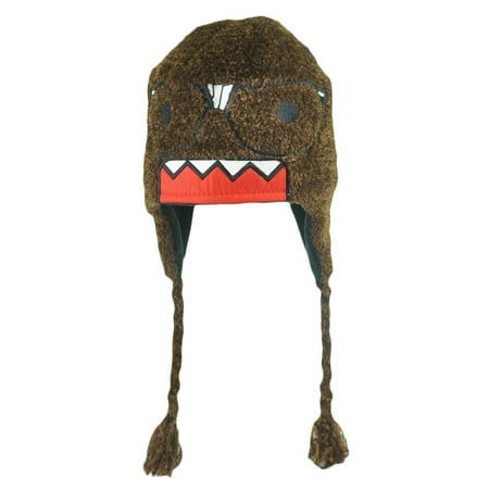Terry Cap - Domo Kun Character Nerd Glasses Knit Terry Cloth Beanie Peruvian Laplander Hat