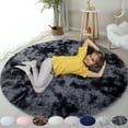 thumbnail image 3 of SAYFUT Ultra Soft Area Rug, Non-Skid Fluffy Diameter 48in/ 63.78in/ 72in Round Tie-Dyed Fuzzy Indoor Large Faux Fur Rugs for Living Room Bedroom Nursery Decor Furry Carpets, 3 of 7