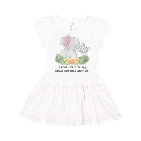 

Inktastic I ll Never Forget That My Great Grandpa Loves Me Elephants Gift Toddler Girl Dress