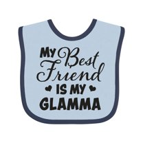 Inktastic My Best Friend is My Glamma with Hearts Boys or Girls Baby Bib