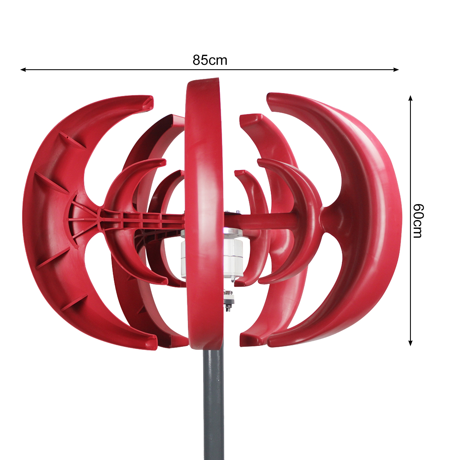 Dbuoem 4500W Wind Turbines Generator, 5 Blades DC12V Vertical Axis Wind Turbines Generator Kit for Home Hybrids Streetlight Use, Electromagnetic Electricity Producer Equipment