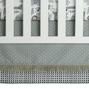 Lambs & Ivy Urban Jungle 4-Piece Crib Bedding Set - Gray, Brown, White, Jungle