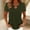 #0381-Army Green, variant on Casual Blouse for Women Plain Eyelet Neck Short Sleeve Shirt Tunic Blouse Loose Fit Summer Tops