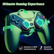 LED Wireless Controller for P5, Compatible with P5 Pro/Slim/PC, Dual Vibration, Macro/Turbo Function, 3.5mm Audio Jack, 6-Axis Motion Controller Gamepad with Speaker&RGB(Chroma Teal)