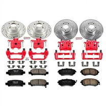 PowerStop Front and Rear Z23 Evolution Sport Brake Pad and Rotor Kit with Red Powder Coated Calipers Fits: SUBARU Select Models KC2377