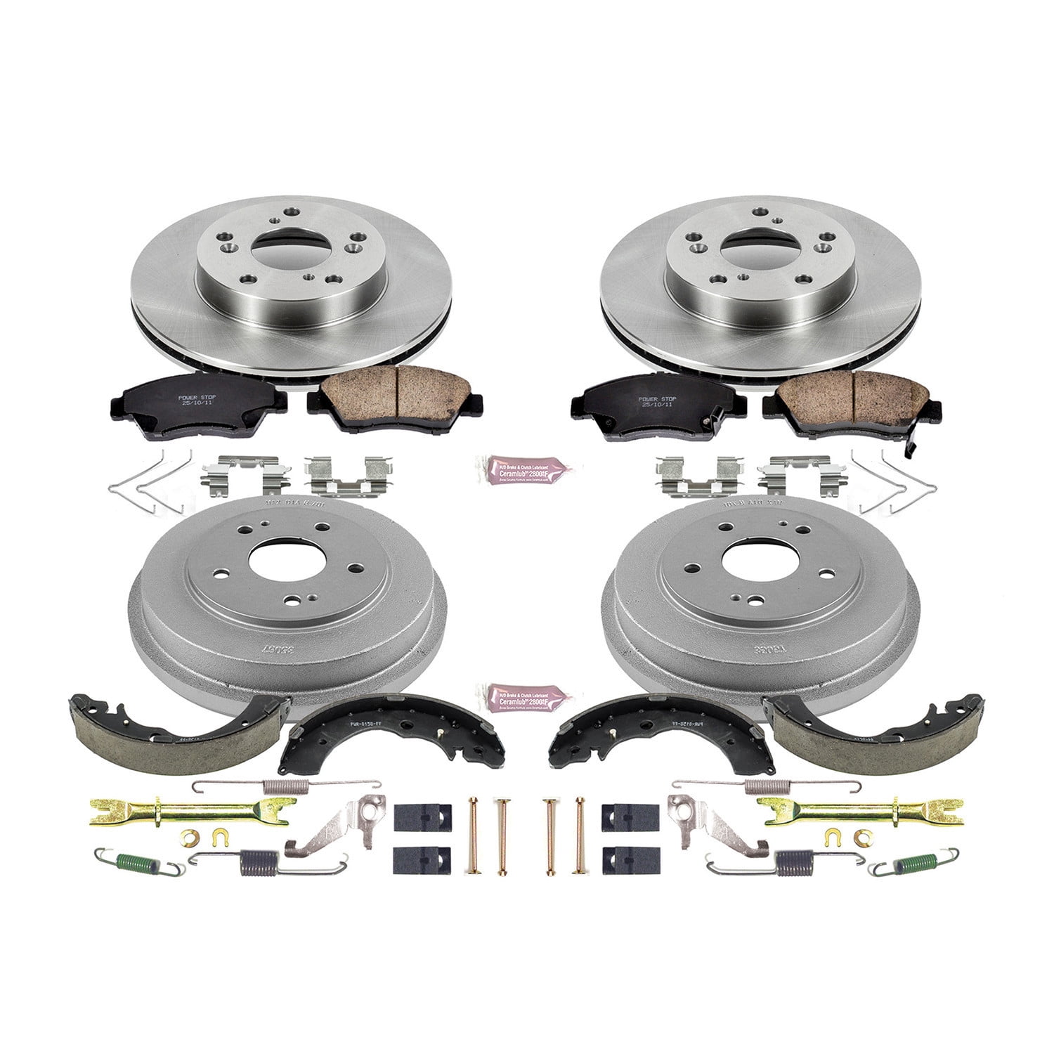 Power Stop Front and Rear Stock Replacement Drum and Shoe Kit KOE15112DK