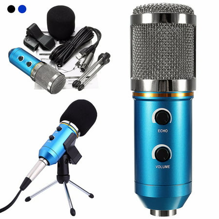 Audio USB Condenser Microphone Sound Recording Vocal Microphone Mic + Stand