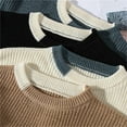 thumbnail image 4 of Toimothcn Men's Sweater Oversized Simple Solid Color Cardigan Sweater Warm Loose Fit Long Sleeve Crew Neck Knitwear Sweaters Comfy Mens Clothing, 4 of 6